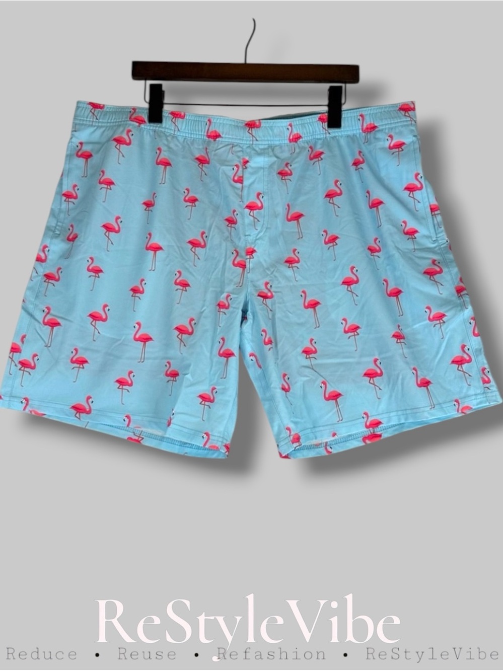 LRD PERFORMANCE Men’s Size XXL 2XL Swim Shorts Trunks Flamingo Pattern Built-In